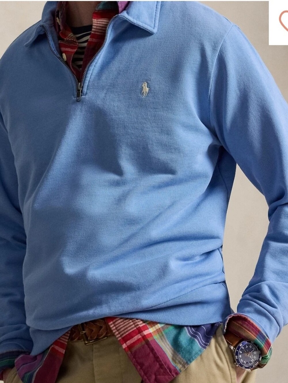 Polo by Ralph Lauren Sky Blue Quarter-Zip Sweatshirt